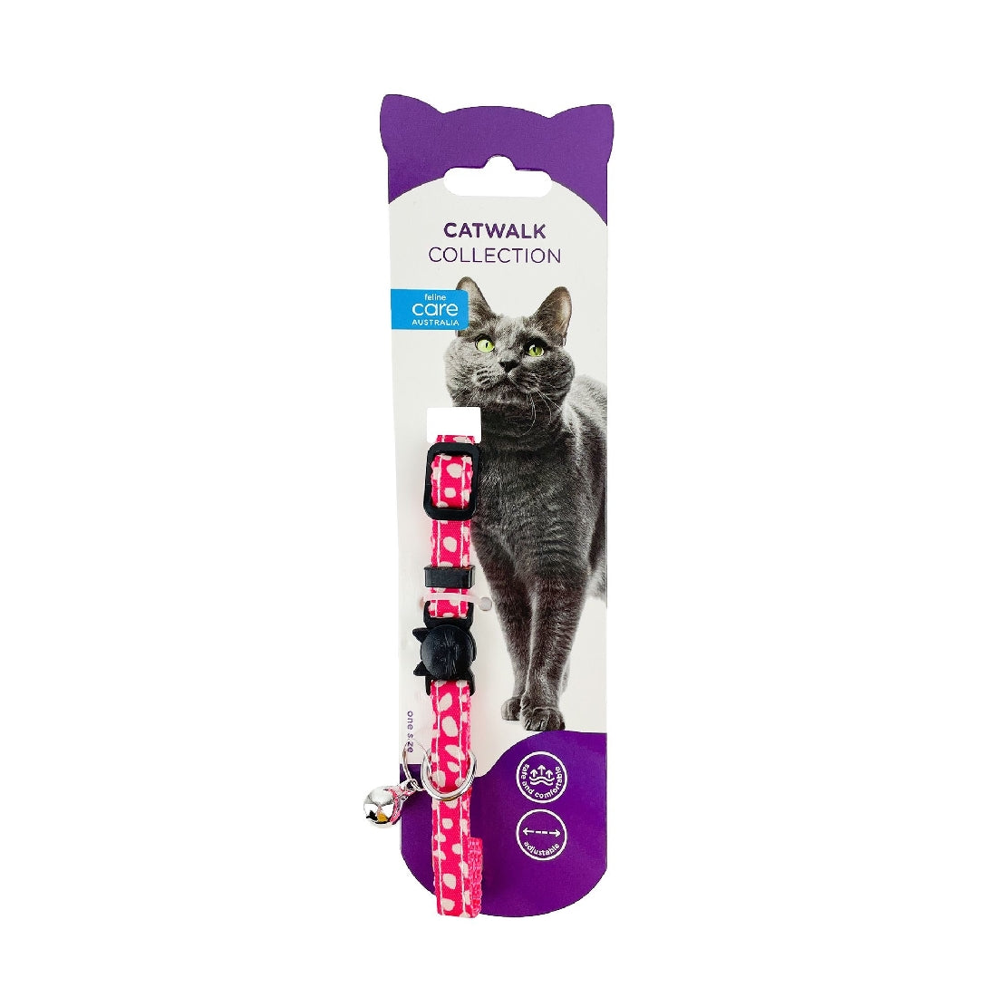 COLLAR CAT PINK WITH DOTS Pet Magic Cannington