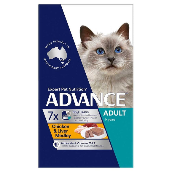 ADVANCE CAT WET ADULT CHICK/LIVER 7X85G
