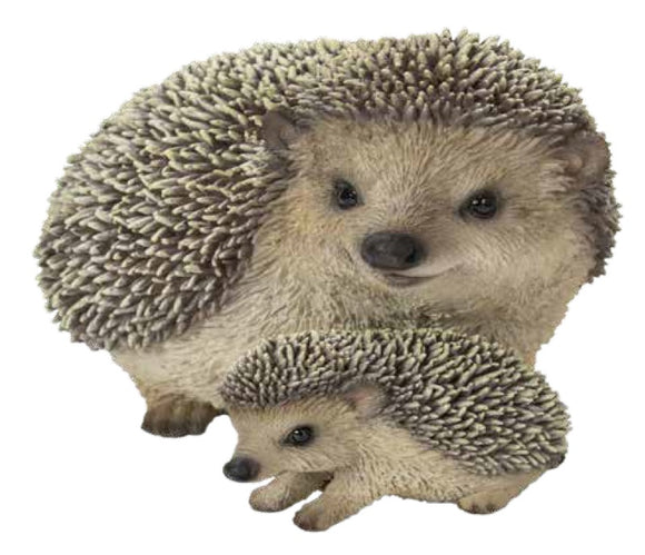 MUM AND BABY HEDGEHOG STATUES