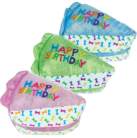 MULTIPET BIRTHDAY CAKE DOG TOY ASSORTED COLOURS