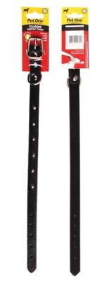 PET ONE COLLAR LEATHER SINGLE ROW STUDDED 45CM BLACK