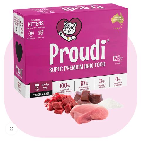 PROUDI CAT KITTEN TURKEY & BEEF 1.08KG (12)