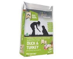 MEALS FOR MUTTS DOG DUCK & TURKEY GRAIN FREE GLUTEN FREE 9KG GREEN