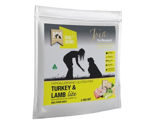 MEALS FOR MUTTS DOG LITE TURKEY AND LAMB GLUTEN FREE 2.5KG YELLOW