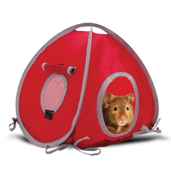 LIVING WORLD SMALL ANIMAL TENT SMALL RED/GREY