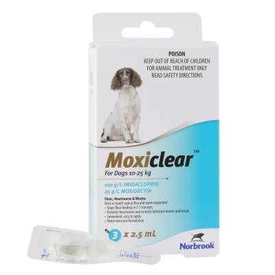 MOXICLEAR FOR DOGS 10-25KG 3 PACK