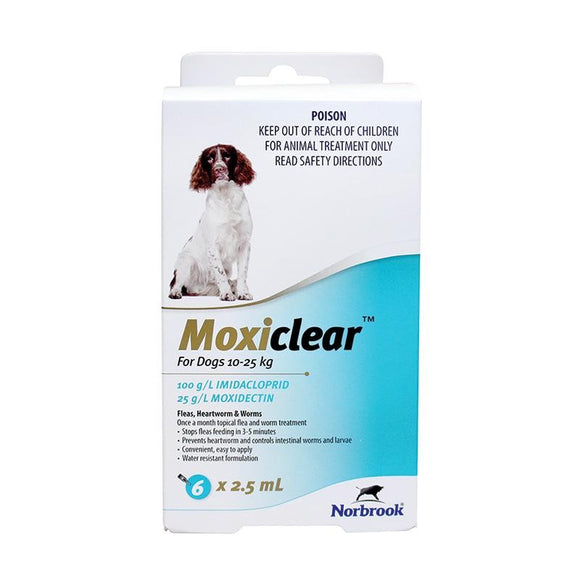 MOXICLEAR FOR DOGS 10-25KG 6 PACK
