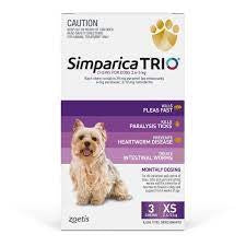 SIMPARICA TRIO 2.6-5KG XS (PURPLE) 3 PACK