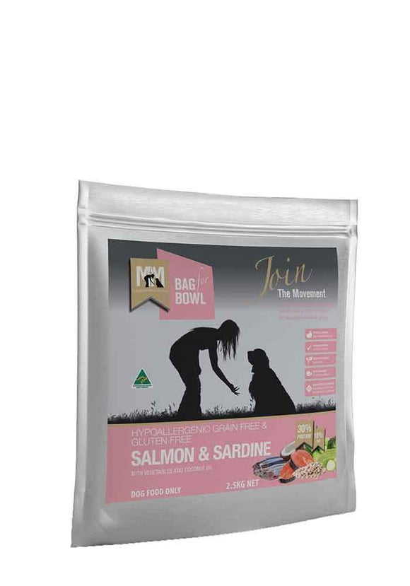 MEALS FOR MUTTS DOG SALMON AND SARDINE GRAIN FREE GLUTEN FREE 2.5KG PINK