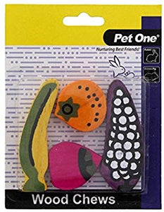 WOOD CHEWS FOR SMALL ANIMALS 4 PACK (S/M)