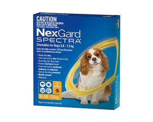 NEXGARD SPECTRA DOG 3.6-7.5KG 3PK