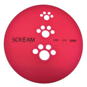 SCREAM SILICONE PET FLYER 18CM DIA. LOUD PINK