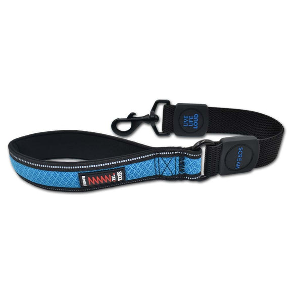 SCREAM REFLECTIVE BUNGEE LEASH WITH PADDED HANDLE LOUD BLUE 2.5 X 55CM