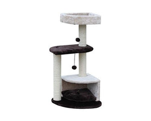 CAT SCRATCHING POST DESIGN 13 WHITE/BROWN