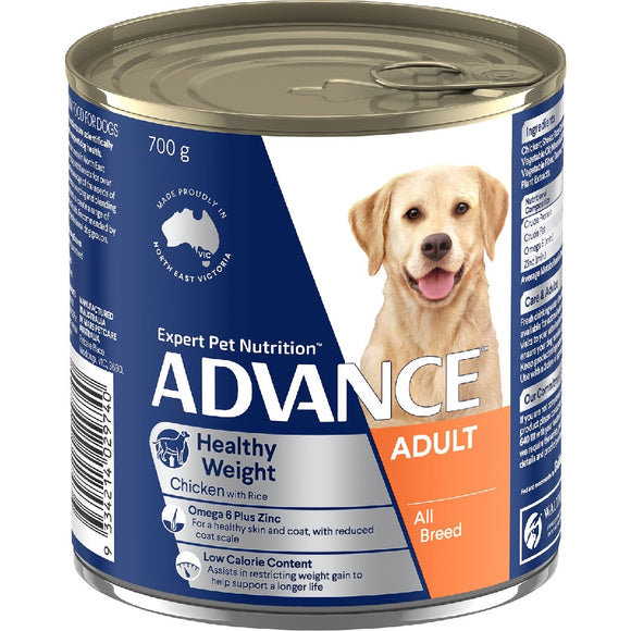 ADVANCE DOG WET FOOD HEALTHY WEIGHT CONTROL CHICKEN & RICE 700G