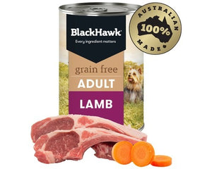 BLACK HAWK DOG WET GRAINFREE LAMB 400G