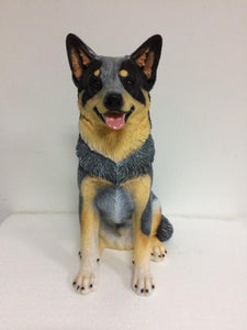 LARGE BLUE HEELER SITTING STATUE