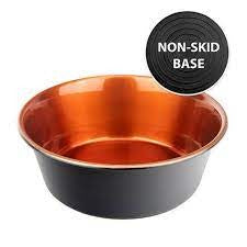 NON-SKID STAINLESS STEEL BOWL BLACK AND COPPER 1.2L