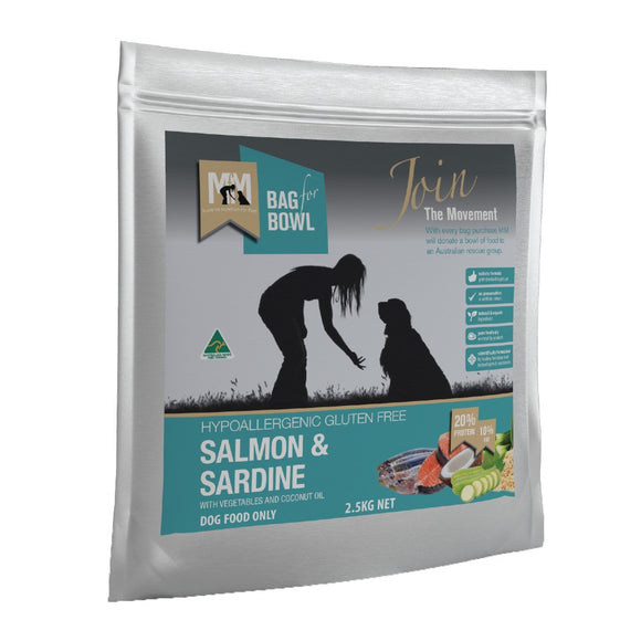 MEALS FOR MUTTS DOG SALMON AND SARDINE AND GLUTEN FREE 2.5KG BLUE
